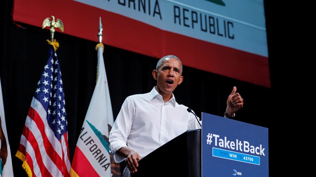 Former U.S. President Barack Obama participates in a political rally for California Democratic candidates during a event in Anaheim, California, U.S. September 8, 2018. 