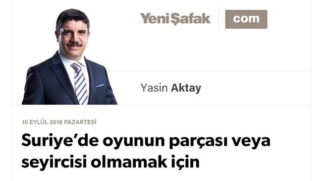 Suriye’de oyunun parçası veya seyircisi olmamak için