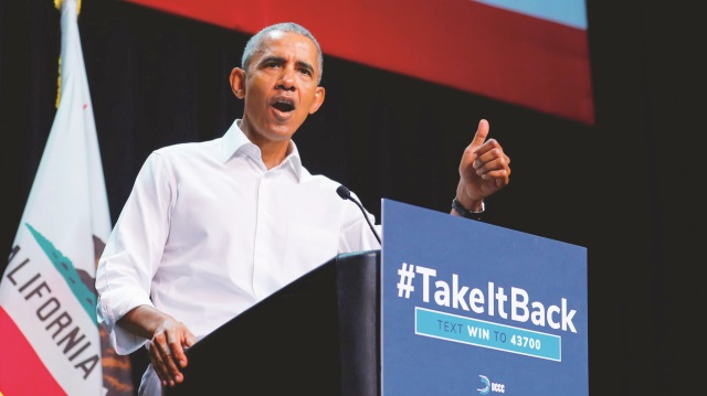 Obama’nın, Kaliforniya’da katıldığı Demokrat Parti mitinginde, 'Artık yeter, terliklerimizi çıkartıp yürüyüşe geçiyoruz' ifadelerini kullanması dikkat çekti.