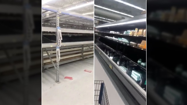 Kasırga uyarısının yapılmasıyla beraber, ABD'de marketlerde raflar boşaldı. Paniğe ve endişeye kapılan halk, evine stok yapıyor.