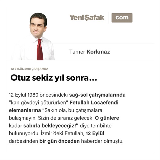 Otuz sekiz yıl sonra…
