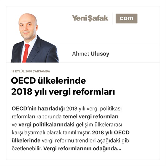OECD ülkelerinde 2018 yılı vergi reformları
