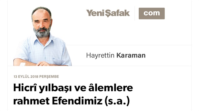 Hicrî yılbaşı ve âlemlere rahmet Efendimiz (s.a.)