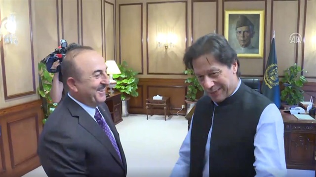 Turkey's Mevlüt Çavuşoğlu meets Pakistan's Imran Khan