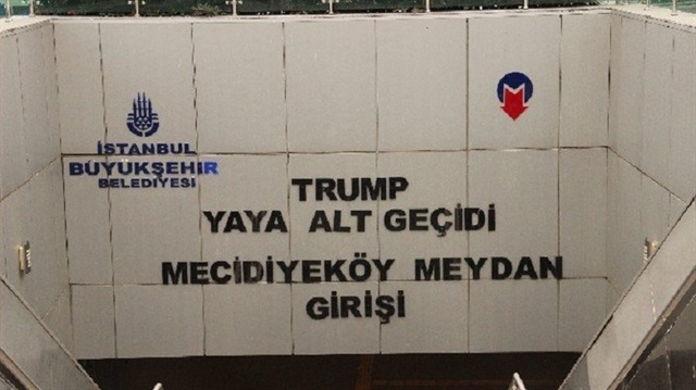 Yaya alt geçidinden ABD Başkanı Donald Trump'ın isminin kaldırılmasına karar verildi.