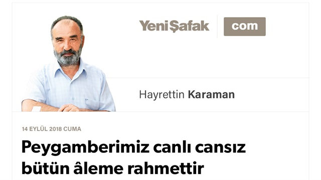 Peygamberimiz canlı cansız bütün âleme rahmettir