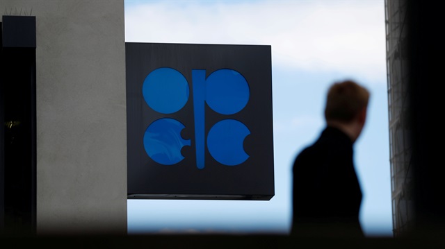 File photo: A person passes the logo of the Organization of the Petroleoum Exporting Countries in front of OPEC's headquarters in Vienna, Austria 