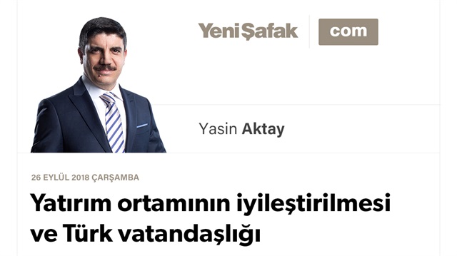 Yatırım ortamının iyileştirilmesi ve Türk vatandaşlığı