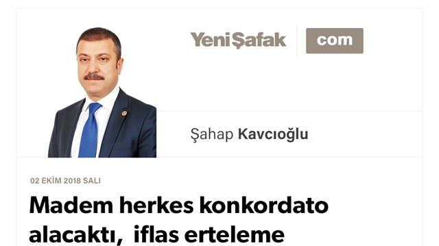Madem herkes konkordato alacaktı, iflas erteleme neden kaldırıldı?
