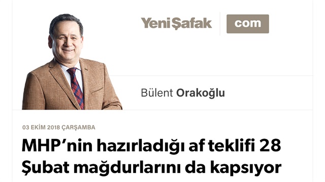 MHP’nin hazırladığı af teklifi 28 Şubat mağdurlarını da kapsıyor