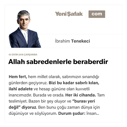 Allah sabredenlerle beraberdir