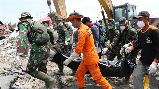 Aftermath of the earthquake in Indonesia  