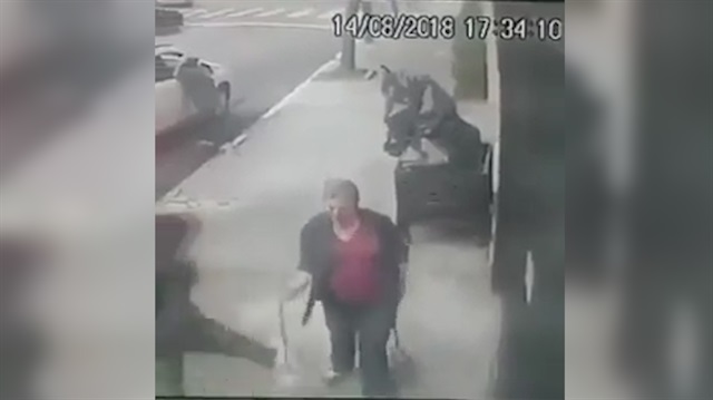 İnsanlık dışı görüntüler: Sahibinin gezdirdiği köpeği var gücüyle tekmeledi!