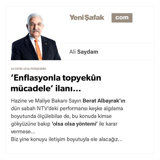 ‘Enflasyonla topyekûn mücadele’ ilanı…