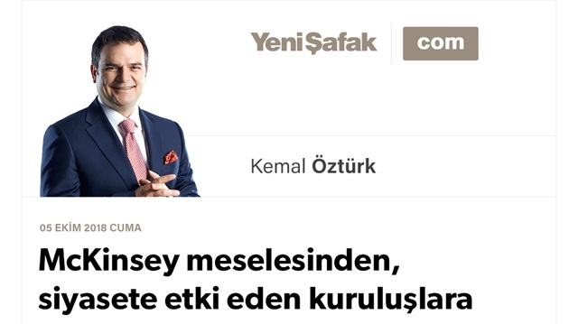 McKinsey meselesinden, siyasete etki eden kuruluşlara