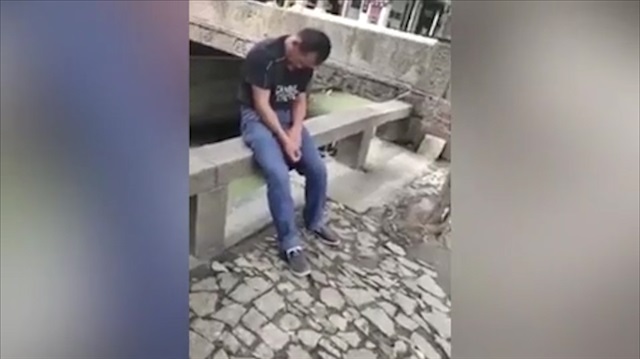 Uyuklayan adam nehre düştü