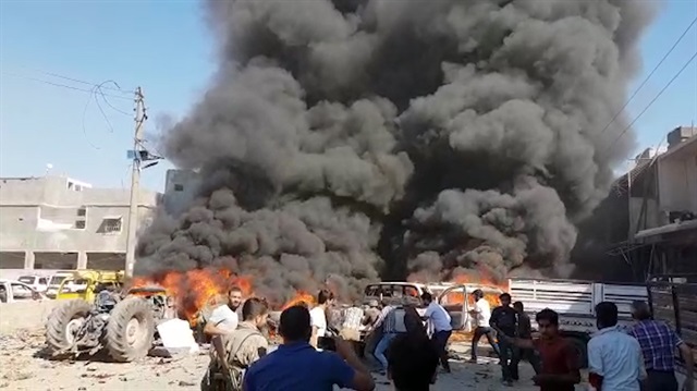 Azezdeki bombalı saldırıdan ilk görüntüler