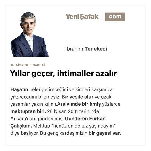 Yıllar geçer, ihtimaller azalır