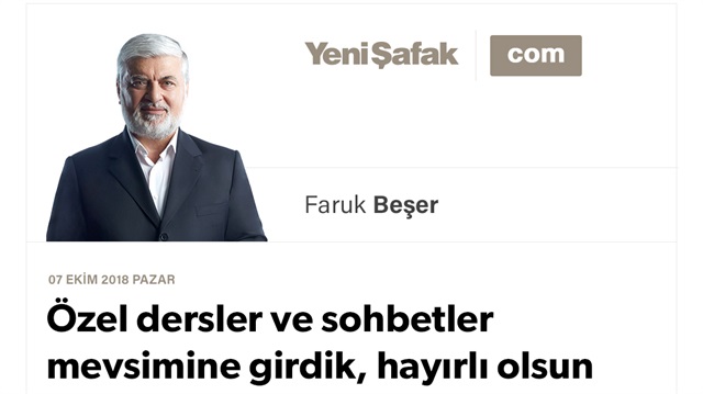 Özel dersler ve sohbetler mevsimine girdik, hayırlı olsun