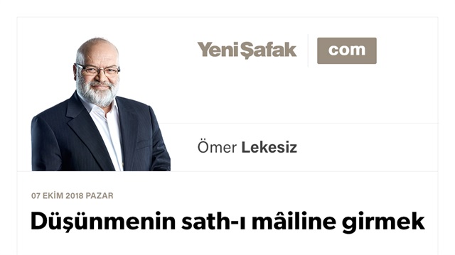 Düşünmenin sath-ı mâiline girmek
