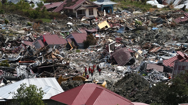 An aerial view of the destruction caused by an earthquake and liquefaction in the Petabo neighbourhood in Palu, Central Sulawesi, Indonesia, October 7, 2018