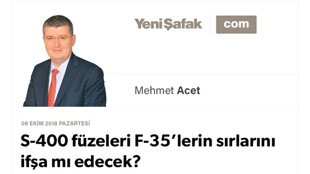 S-400 füzeleri F-35’lerin sırlarını ifşa mı edecek?