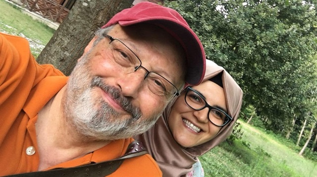Hatice Cengiz with Jamal Khashoggi