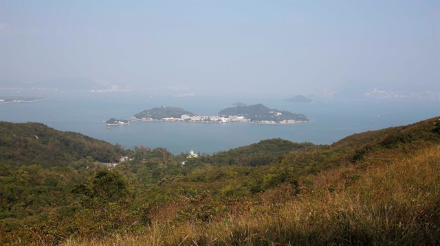 A general view of Peng Chau island and nearby islands, viewed from Lantau, where an East Lantau Metropolis project is proposed by the government, in Hong Kong, China 