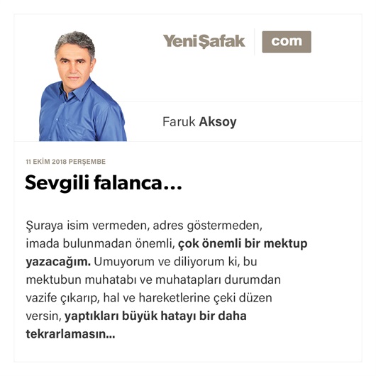 Sevgili falanca…