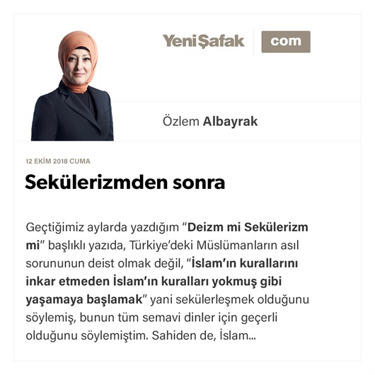 Sekülerizmden sonra