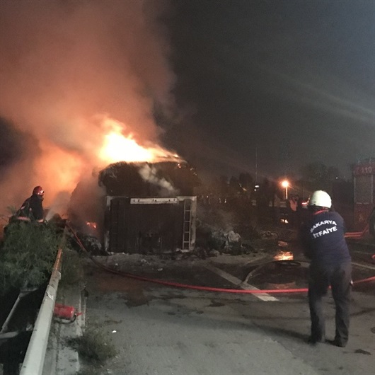 TEM'de feci yangın