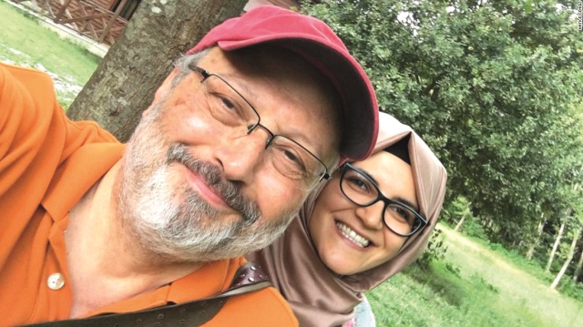 Gazeteci Cemal Kaşıkçı’dan geriye, nişanlısı Hatice Cengiz’le beraberken çektiği bu fotoğraf kaldı.