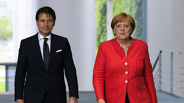 File photo: Merkel - Conte press conference in Berlin

