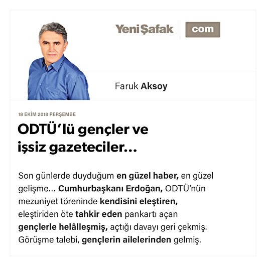 ODTÜ’lü gençler ve işsiz gazeteciler…