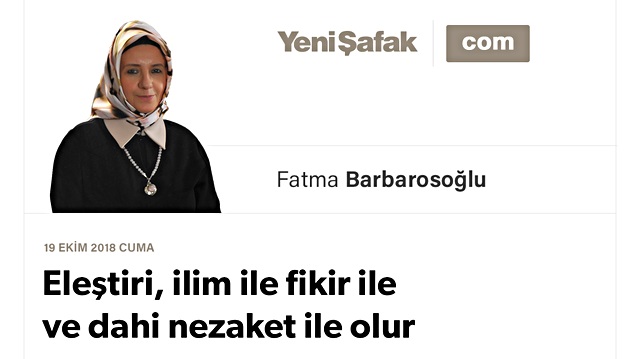 Eleştiri, ilim ile fikir ile ve dahi nezaket ile olur