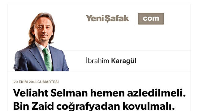 Veliaht Selman hemen azledilmeli. Bin Zaid coğrafyadan kovulmalı. Tuzak Suudi Arabistan’a kuruldu. Trump, yüz milyarların peşinde.