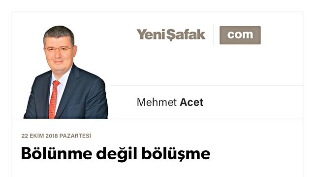 Bölünme değil bölüşme