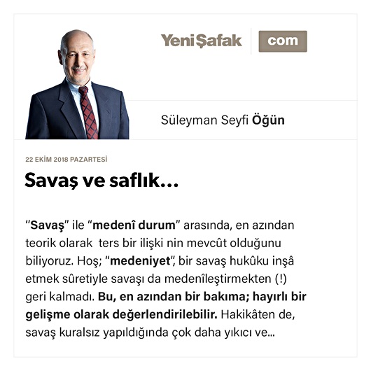 Savaş ve saflık…