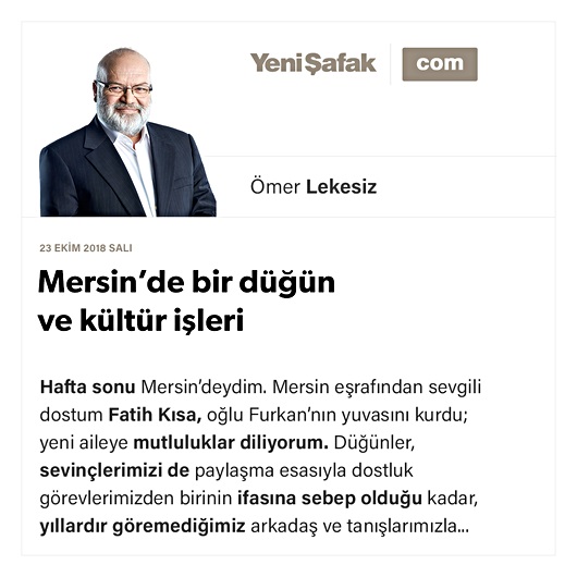 Mersin’de bir düğün ve kültür işleri