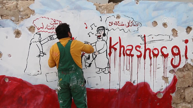 Syrian graffiti artist pays tribute to slain journalist