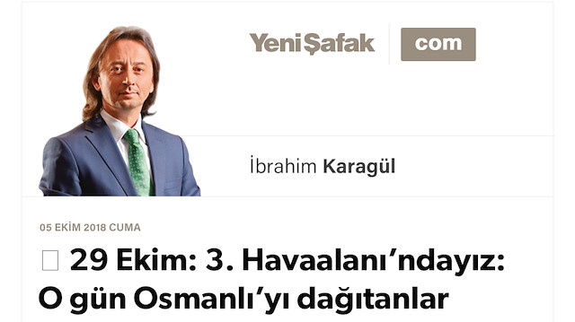 29 Ekim: 3. Havaalanı’ndayız: O gün Osmanlı’yı dağıtanlar bugün Türkiye’ye saldırıyor. Erdoğan ”Fırat’ın Doğusu” diyor, içeride birileri panikliyor. Tunceli’de donarak şehit olanla Medine’de şehit olan aynı asker.
