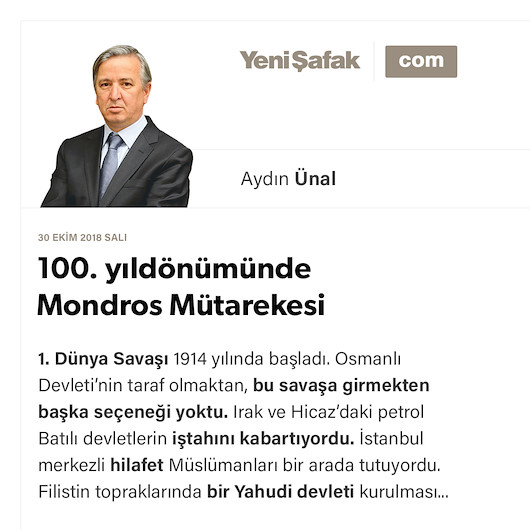 100. yıldönümünde Mondros Mütarekesi