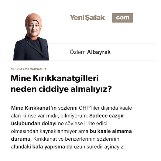 Mine Kırıkkanatgilleri neden ciddiye almalıyız?