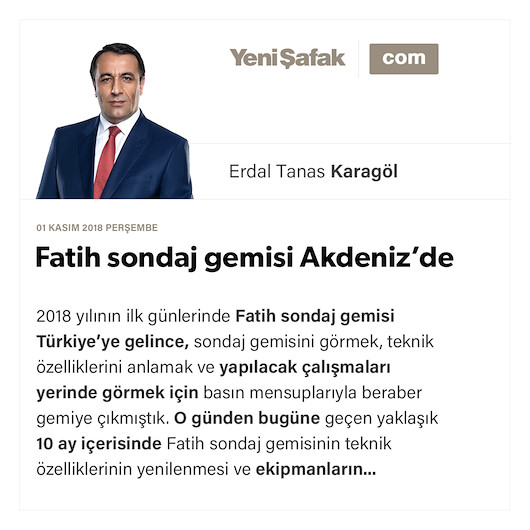 Fatih sondaj gemisi Akdeniz’de