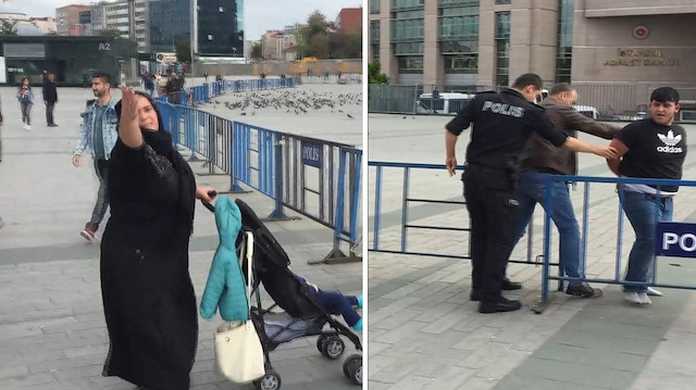 İstanbul Adalet Sarayı önünde iki grup birbirine girdi