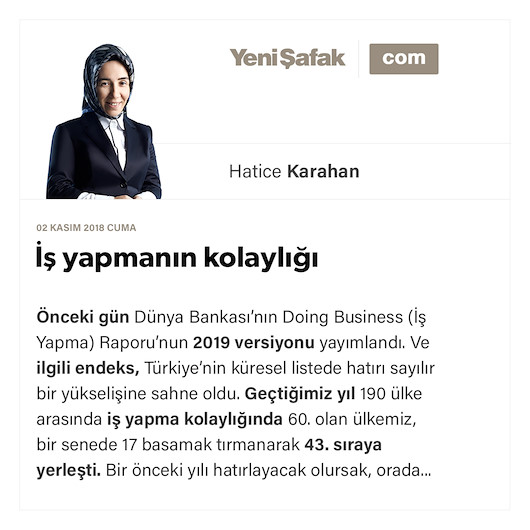 İş yapmanın kolaylığı