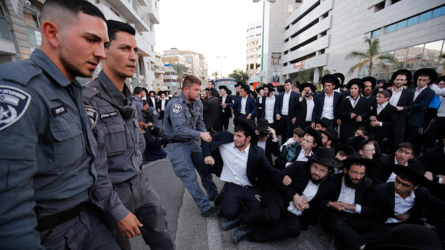 Ultra-Orthodox Jews protest against army conscription in Israel
