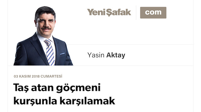 Taş atan göçmeni kurşunla karşılamak