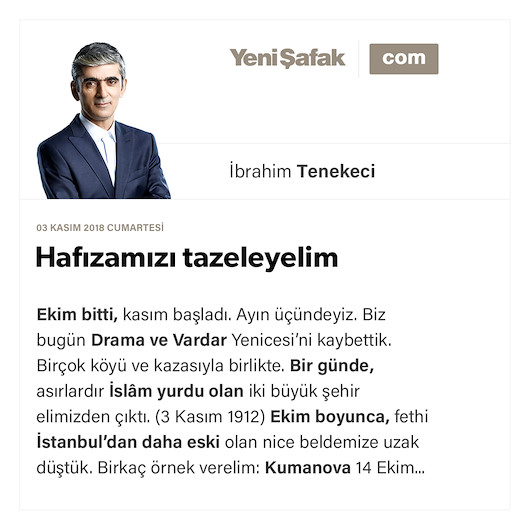 Hafızamızı tazeleyelim