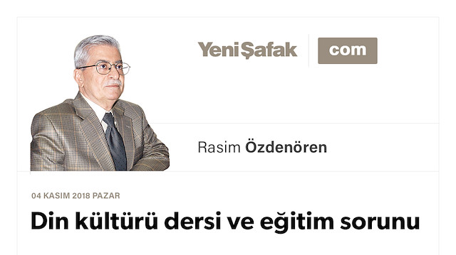 Din kültürü dersi ve eğitim sorunu